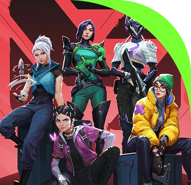 Un gruppo di iconici personaggi di Valorant mostrati in un colorato artwork promozionale.